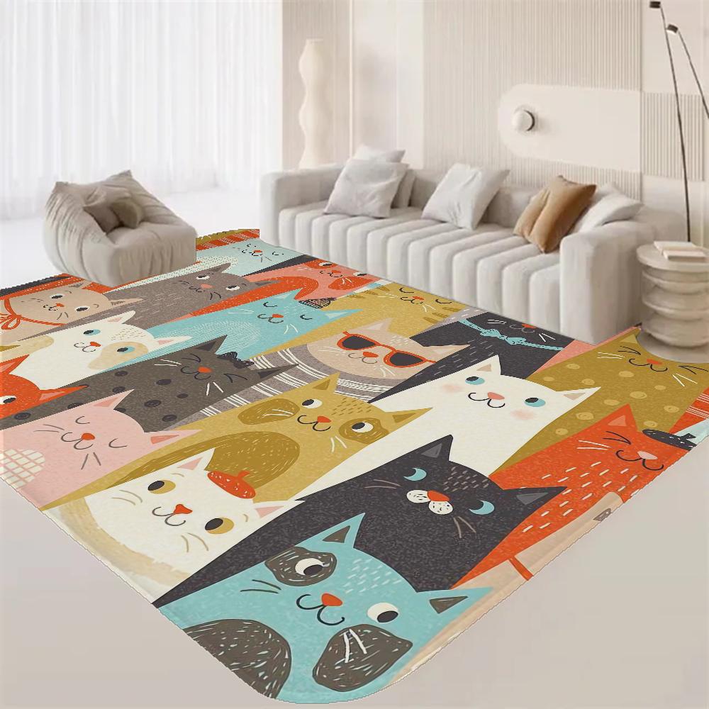 Cartoon cat pattern Floor Mat Rectangle Anti-slip Home Soft Badmat Front Door Indoor Outdoor Mat Welcome Doormat
