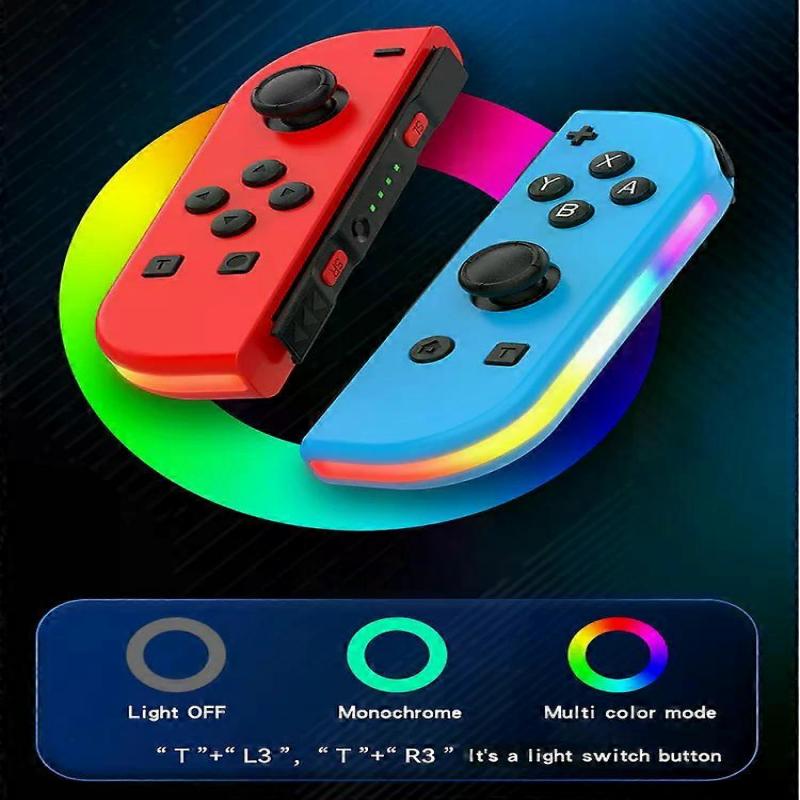 BT 5.2 RGB LED Switch L/R JoyCon Gamepad for Nintendo Switch/Lite/Oled JoyCon Gamepads Joystick with Dual Vibration(Blue Green)