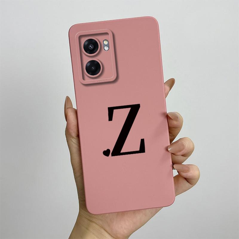 For Oppo A57 4G 2022 Case Oppo A57s A77s Cute Initial Letters Simple Cover Soft TPU Phone Case For Oppo A77 4G Back Cover Capa