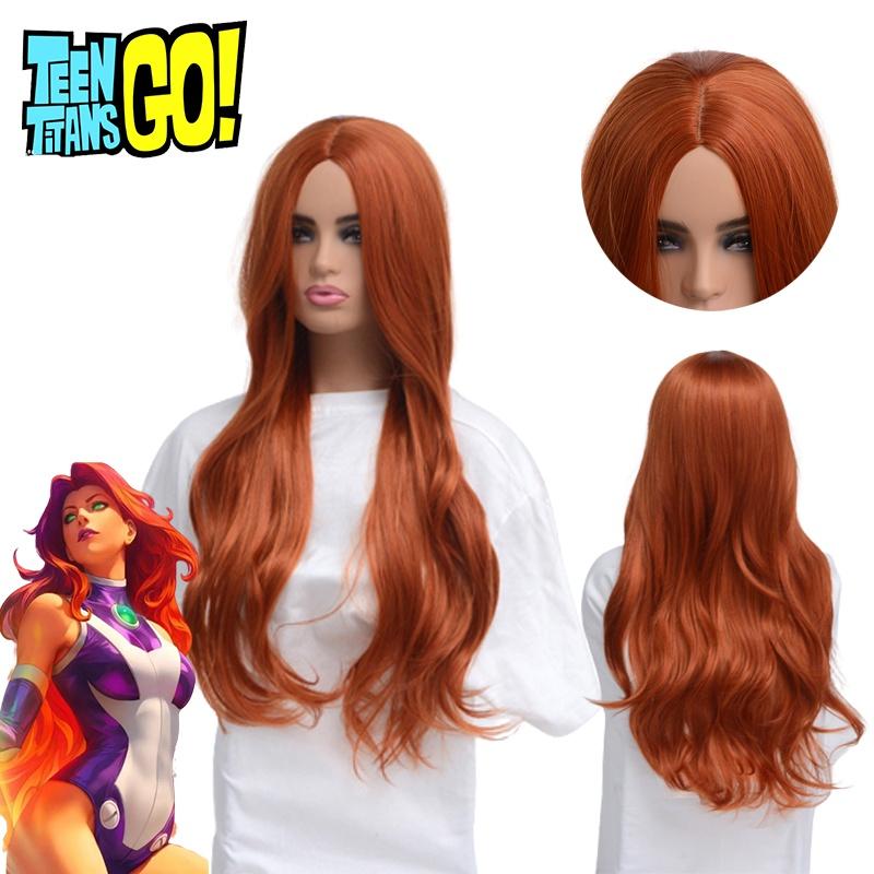 Teen Titans Starfire Cosplay Wig Soft Heat-resistant Fiber For Safe Styling