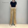 Raphenny Women's New Chinese Style Velvet Elastic Waist Long Pants