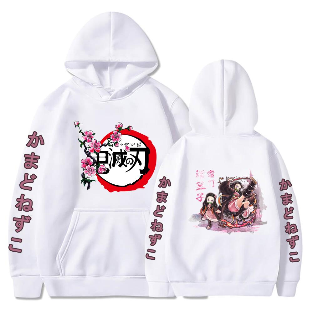 Kamado Nezuko Urocza Drukowana Bluza z Kapturem Demon Slayer Anime Streetwear Męska Damska Estetyczna Modna Bluza Harajuku Unisex
