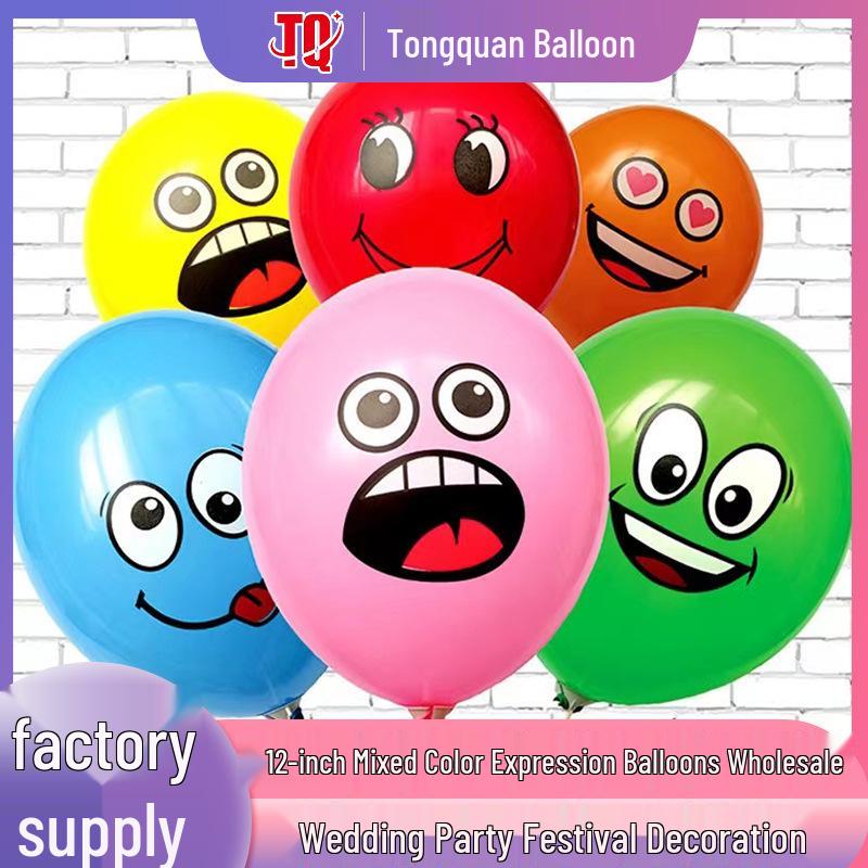 Palloncini Espressione Multicolore da 12": Perfetto per Feste, Mercati Notturni, Compleanni di Studenti e Bambini e Decorazioni di Cartoni Animati.