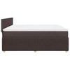 Box Spring Bed with Mattress Dark Brown 200x200 cm Fabric