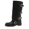 British belt buckle platform knight boots women's tall boots but knee western boots imitation leather versatile boots