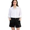 Women's Cotton And Linen Shorts, With Pockets, Button Closure, Business Casual .