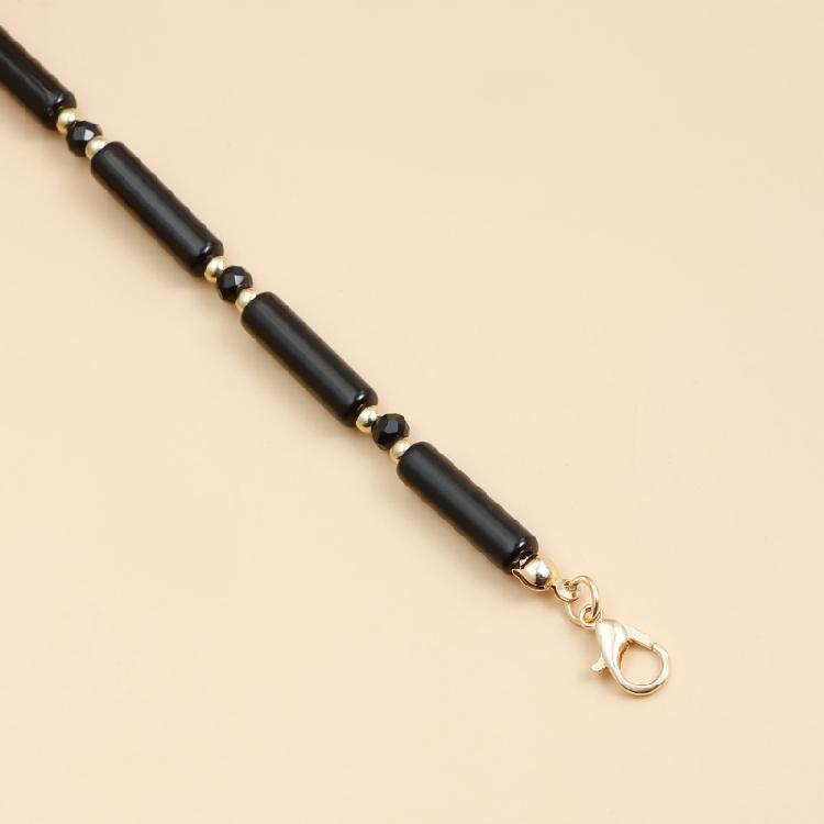 Delicate Heart Pendant Glass Bead Zircon Clavicle Necklace Adjustable Fashion Jewelry Gift for Her