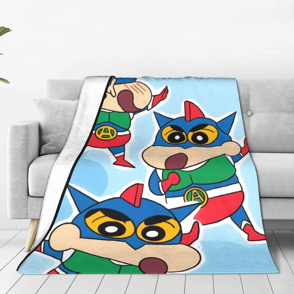 Crayons Shin-chans Cute Collection Flannel Blanket Winter  Warm Bedding Throws for Kids Adult Outdoor Funny Bedspread Bed Cover