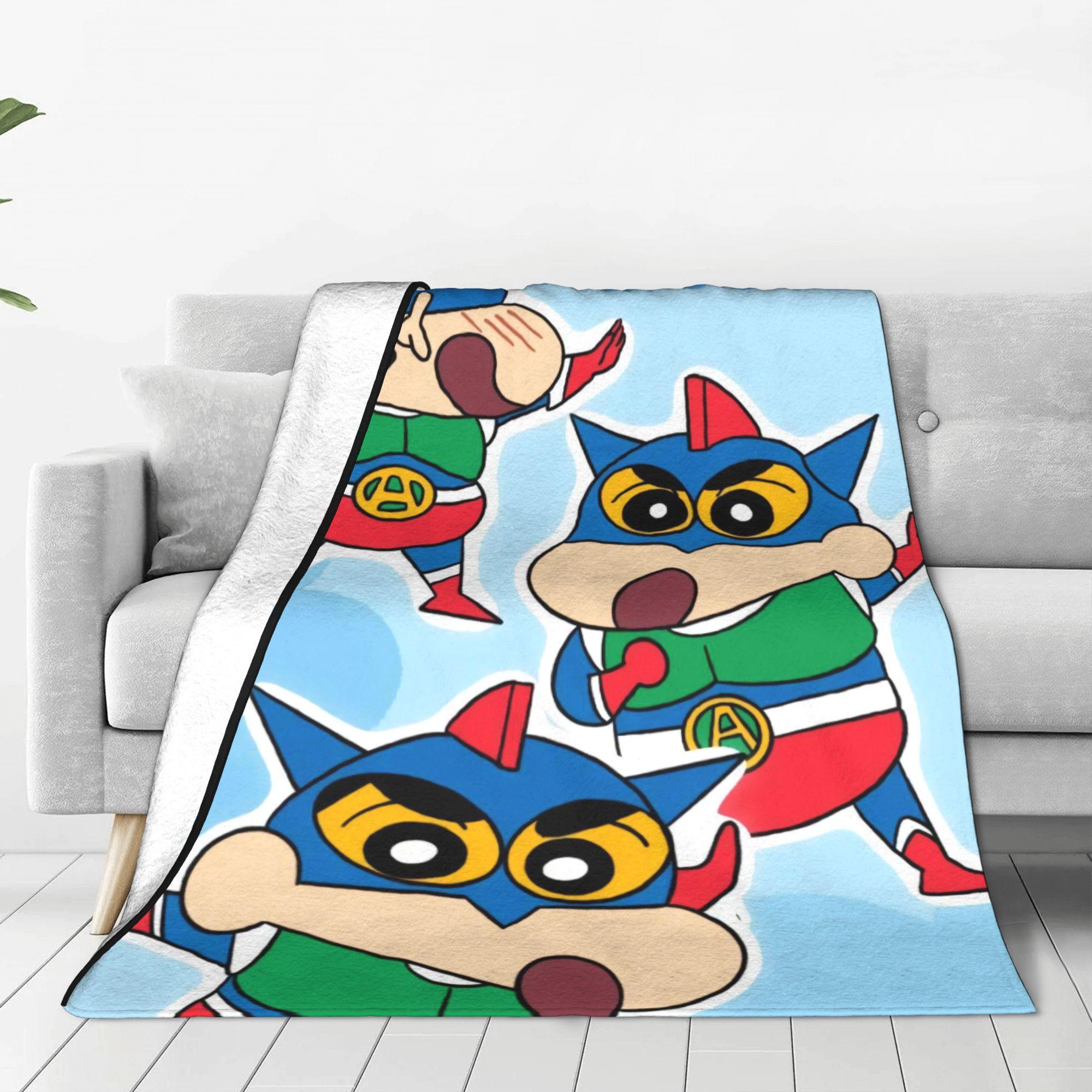 

Crayons Shin-chans Cute Collection Flannel Blanket Winter Warm Bedding Throws for Kids Adult Outdoor Funny Bedspread Bed Cover 30x40in