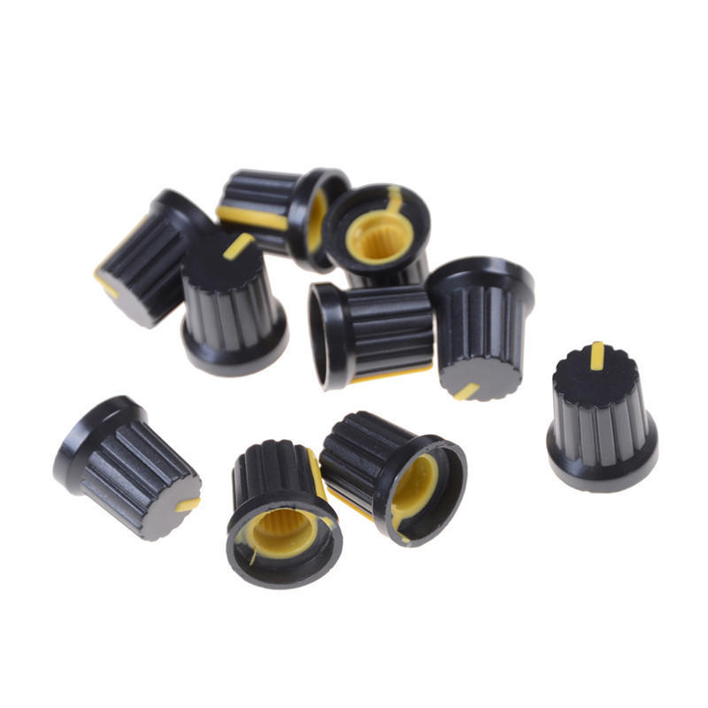 10Pcs Potentiometer Switch Knob Cap Hole Dia 6Mm Volume Control Rotary Knob Cap