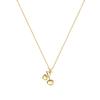 COACH Cherry Pattern Girl Pendant Copper Necklace Women's Gold