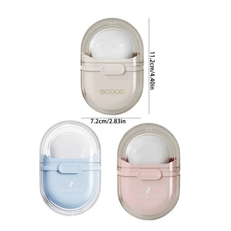 91AD Portable Soap Dish Storage Box with Secure Lid for Travel and Gym Use