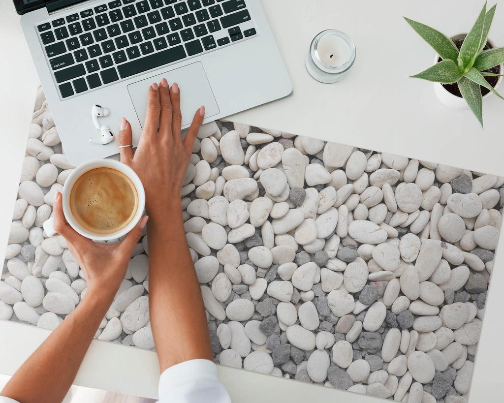 Non-slip Desk Mat For Office Decorative Stones 90X45 Cm