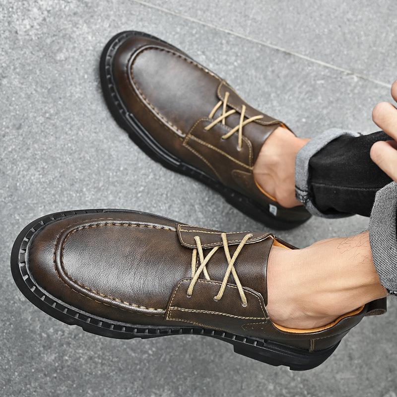 Fashion 2025 Men's Lace-up Oxford Shoe Outdoor Jogging Shoes Office Men's Dress Shoes Italian Business Genuine Leather Casual Shoes