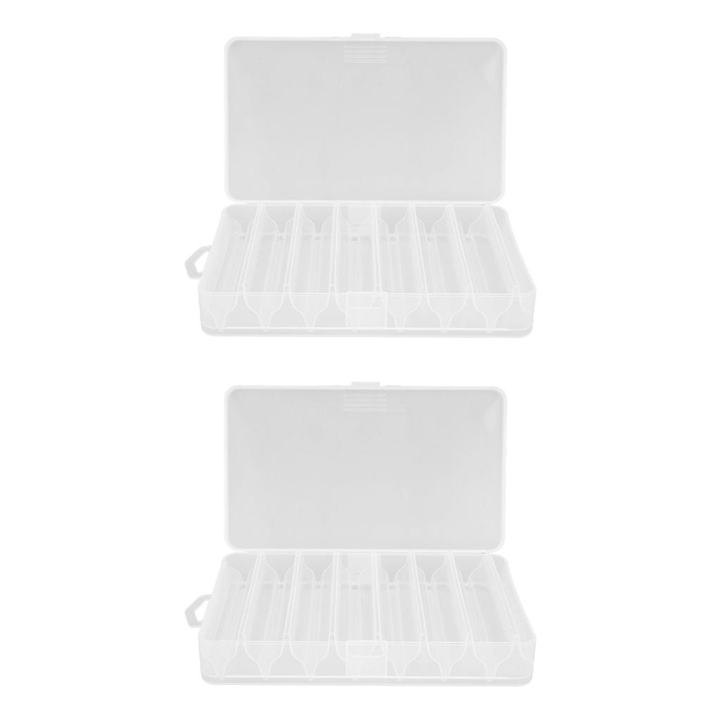 2PCS Fishing Lure Tackle Box Plastic Clear Visible Fishing Lure Bait Squid Jig Hooks Accessory Storage Case Container