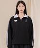 Ellamo French Terry Track Half-Zip Collar Oversized Sweatshirt [Black]
