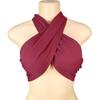 Spring Women's Solid Color Halter Neck Bandeau Top with Tie-up Chest Wrap