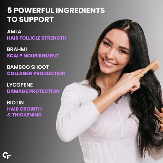 Carbamide Forte Biotintabletter för hårväxt med Amla, Brahmi & Bambuextrakt | Hårväxttablett | Hårvitaminer - 90 Veg Tablett