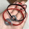 A-Grade Natural Jade Ping An Kou Red String Bracelet - Couple Style, Handmade in China