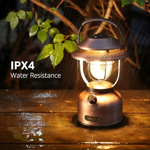 Lepro Lantern, Type-C USB Rechargeable, 15000mAh, Retro LED Lantern, Stylish Camping Lantern, Antique Style, Solo Camping Lantern [336 Hours of Contin