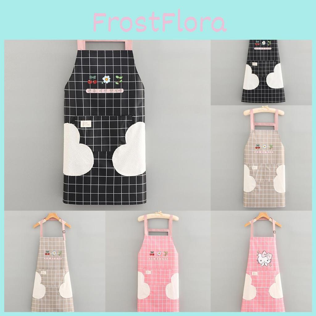 Home Apron Kitchen Waterproof Oil Resistant No Wash Sleeveless Large Pockets