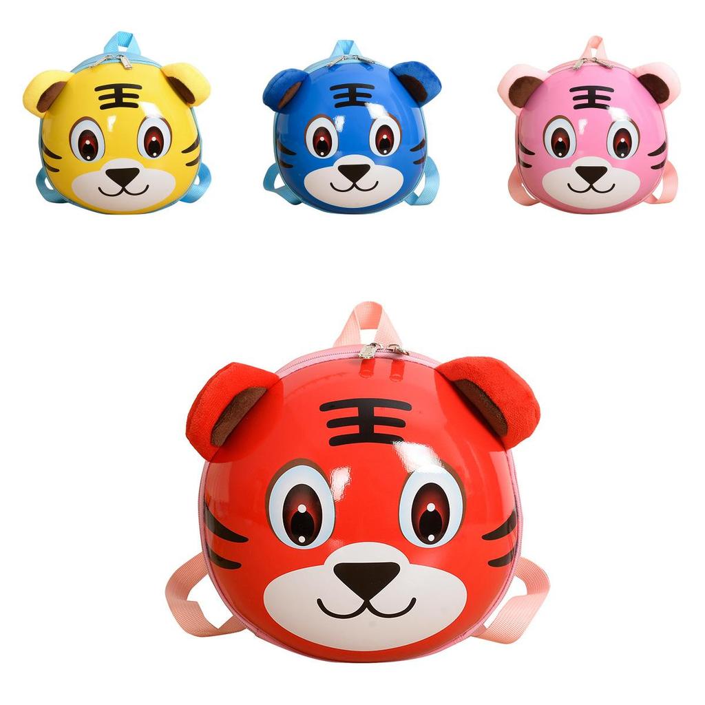 Toddler Tiger Animal Pattern Kids Backpack With Soft Polyester Lining For Daily Use
