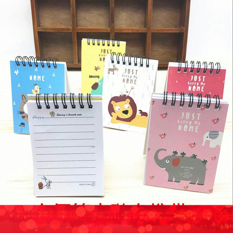 Korean Creative Tearable Sticky Notes and Portable Spiral Pocket Notebook Set 020