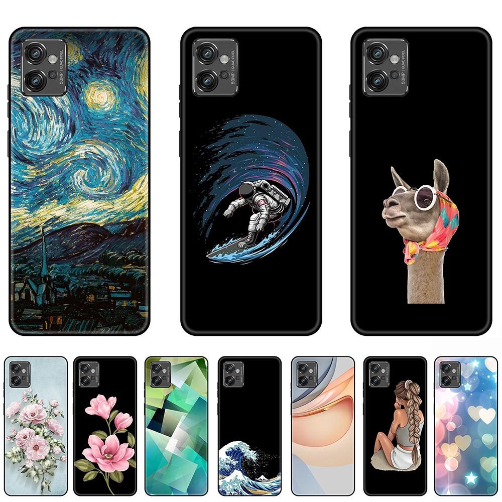 

Чехол для Motorola G32, персонализированный чехол для телефона с граффити, противоударный чехол для защиты от падения, черный силиконовый чехол Moto G32, 6,5 дюйма, модный черный мягкий силиконовый защитный чехол