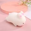 Jouet Anti-Stress Flexible à Rebond Rapide Adorable Lapin Blanc Jouets à Pincer Décompression Doux TPR Lapin Squishies Enfants Adultes Jouet à Presser Cadeau de Fête