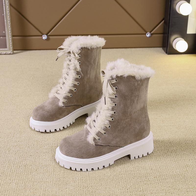 Bottes Femme Automne Hiver 2024 Nouveau Style Britannique Bout Rond Semelle Épaisse Chevalier Bout Rond Chelsea Botines De Mujer