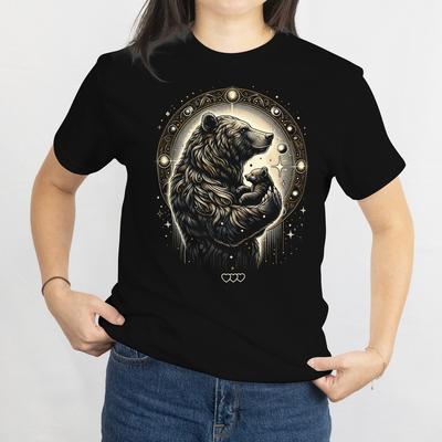 Himmlischer Bär T-Shirt, Beschützendes Mama Bär T-Shirt, Astronomisches Mama Bär Oberteil