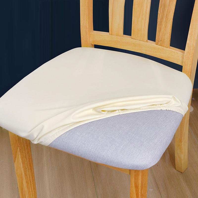 1PC PU Leather Dining Soft Cushion Chair Covers Restaurant Chair Covers Hotel Chair Cushion Covers Removable Suit for 36-48cm