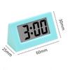 Mini LED Triangle Small Clock Portable Students Watch Time Simple Small Ornaments Mute Clock Home Office Bedroom Decoration.
