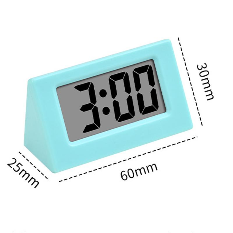 Mini LED Triangle Small Clock Portable Students Watch Time Simple Small Ornaments Mute Clock Home Office Bedroom Decoration.