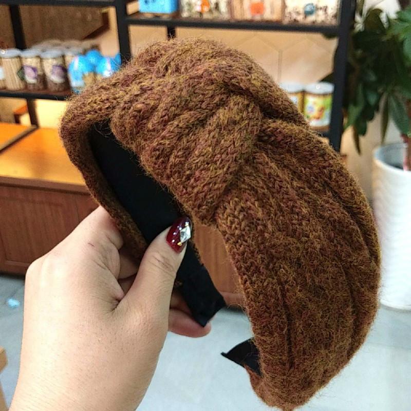 Gestricktes Knoten-Stirnband Koreanisches Stirnband Retro Hochwertig Gedrehtes Woll-Kopfschmuck Einfache Haarnadel mit breiter Krempe