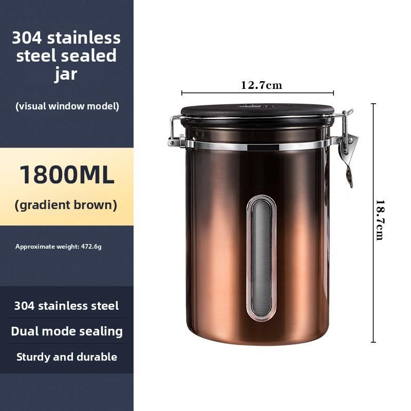 Visible Coffee Bean Storage Container Coffee Powder Sealed Container Storage with One-way Exhaust Coffee Storage Tank Coffee Beans Storage