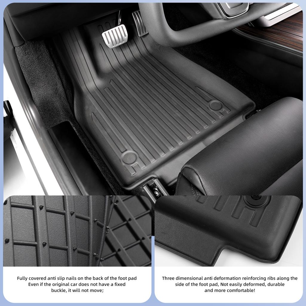 for Tesla Model S 2025-2025 Car Floor Mats Fully Coverage Waterproof Non-Slip Foot Pads Liner Luggage Trunk Mat Car Accessories