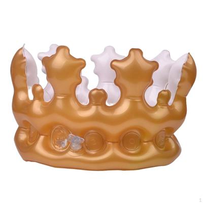 Gold Inflatable Crown Queen Birthday Hats Toy for Kids Swimming