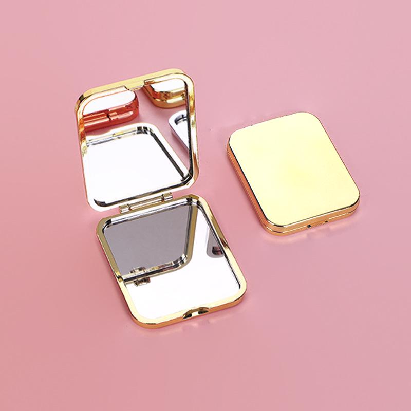 Double-Sided Flower Foldable Mini Square Mirror for Female Students – Portable Dormitory Makeup Pocket Mirror
