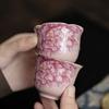 Pink Ru Kiln Peony Flower Mouth Cup, Household Ceramic Tea Cup, Master Cup, Tea Cup, Open Piece Can Be Raised