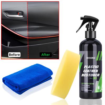 HVIERO S3 Araba İç Parçaları Sıvı Deri Plastik Yenileyici Tazeleyici Restoratör Köpük Temizleyici Sprey Yenileme Macunu Oto