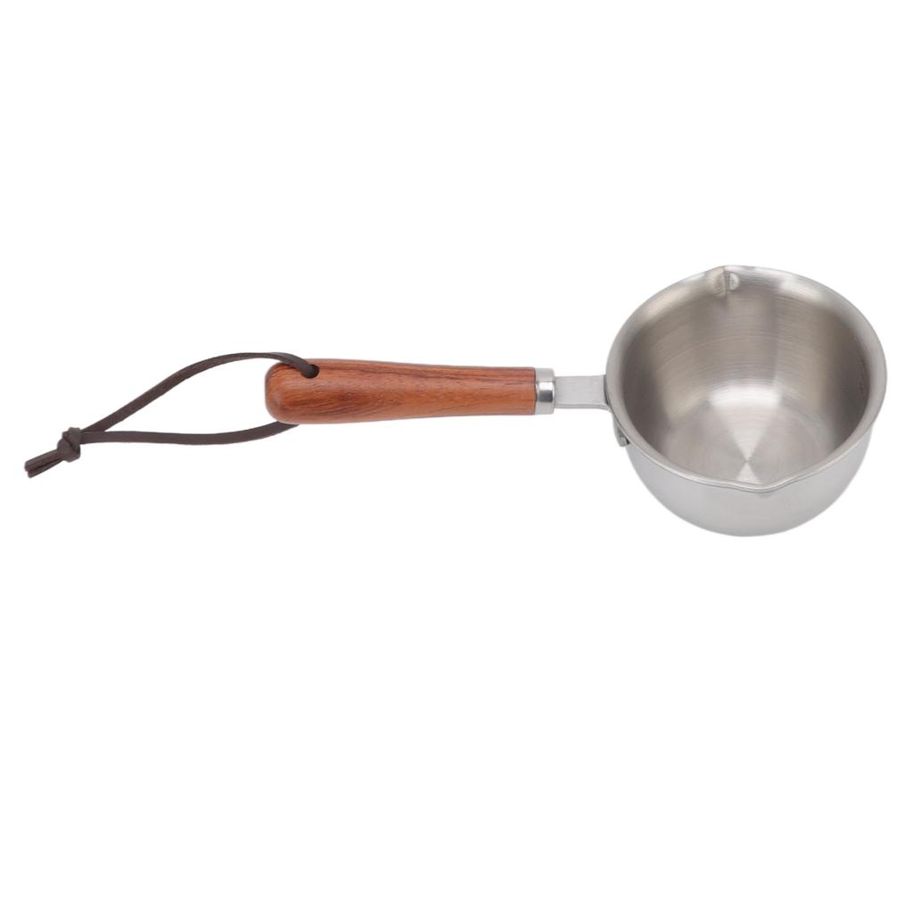 Mini Butter Warmer Pan Stainless Steel Quick Oil Warmer Pot Deepen Bottom Small Milk Pot S 165x42x45mm 6.5x1.7x1.8in