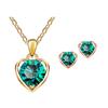 Fashion Crystal Pendant Necklace Earrings Ry Combination Ladies