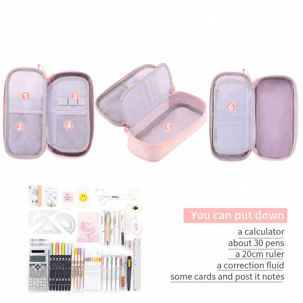 Durable Pen Pencil Case Big Storage Pen Pouch Bag for School Supplies College Teen Girls Adults