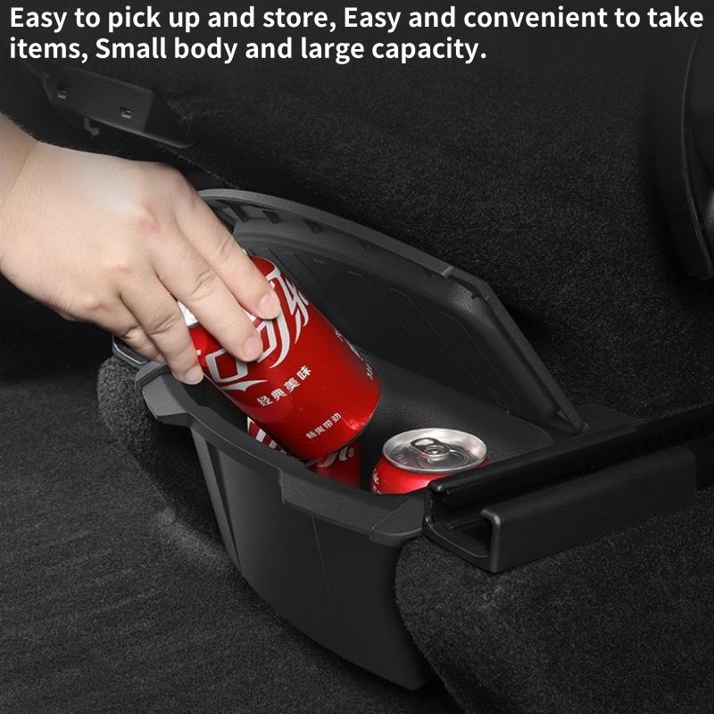 For Tesla Model Y Juniper / Launch 2025 Rear Center Console Floor Storage Box TPE Backseat Organizer Tray Interior Accessories
