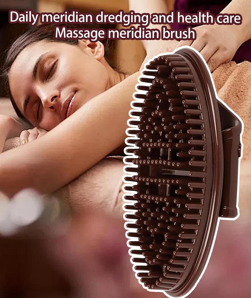 2Pcs Meridian Massage Brush, Meridian Brush for Belly Fat, Full Body Massage Brush for Lymphatic Care and Dry Brushing,Meridian Brush for Health