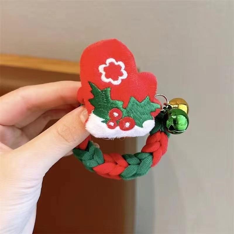 Cute Hair Ties Toddler Christmas Hair Accessories, Elastic No Damage for Girls Kids Ponytail Holders New Year Holiday Hair Bands