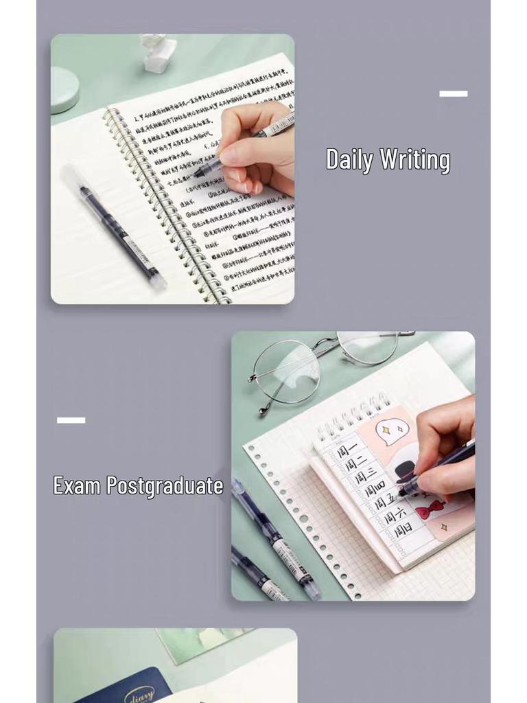 Snabbtorkande Svart Gel-Rullpenna 0,5 mm för Prov & Kontorsbruk