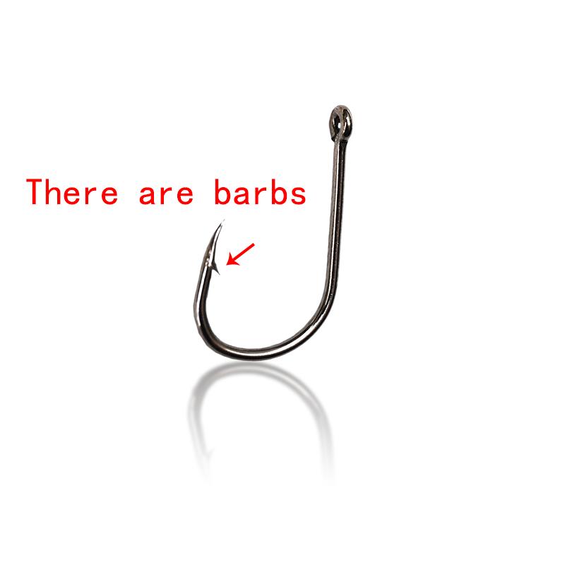 High Carbon Steel Fish Hook Barbed 600PCS 3#-12# Series in Fly Fishhooks Worm Pond Fishing Bait Holder Jig Accessories Pesca