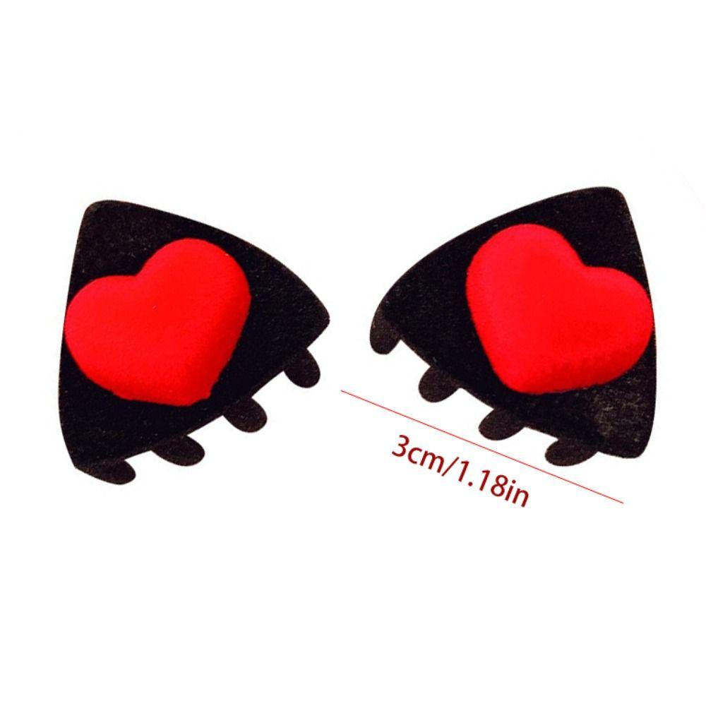 Heart Cat Ear Hairpin Bow Velvet Hair Clip Creative Children's Hair Clip  Girls